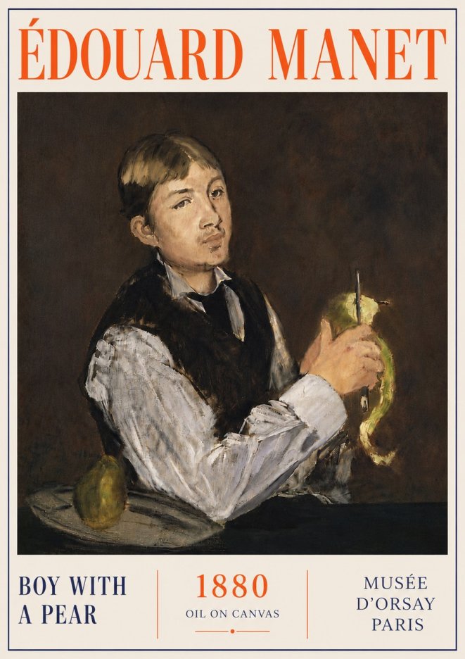 Édouard Manet Boy with a Pear No6 - Juliste