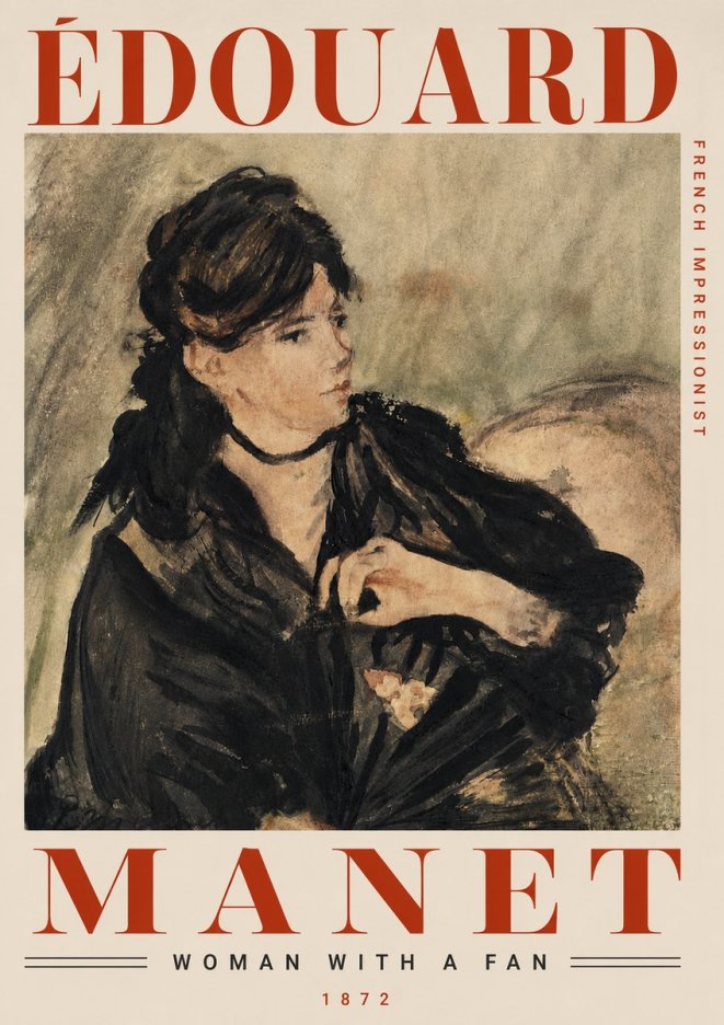 Édouard Manet Woman with a Fan No5 - Juliste