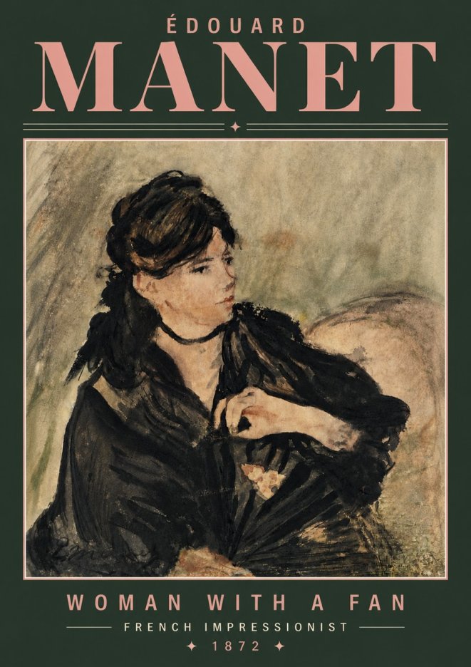 Édouard Manet Woman with a Fan No6 - Juliste