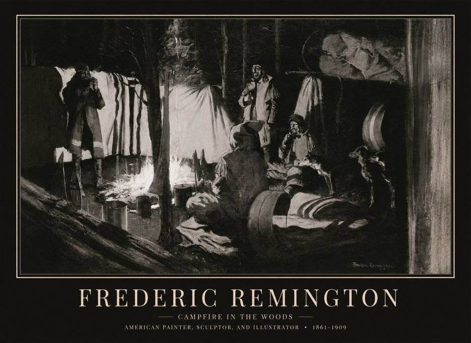 Frederic Remington A Trapper's Camp No6 - Juliste
