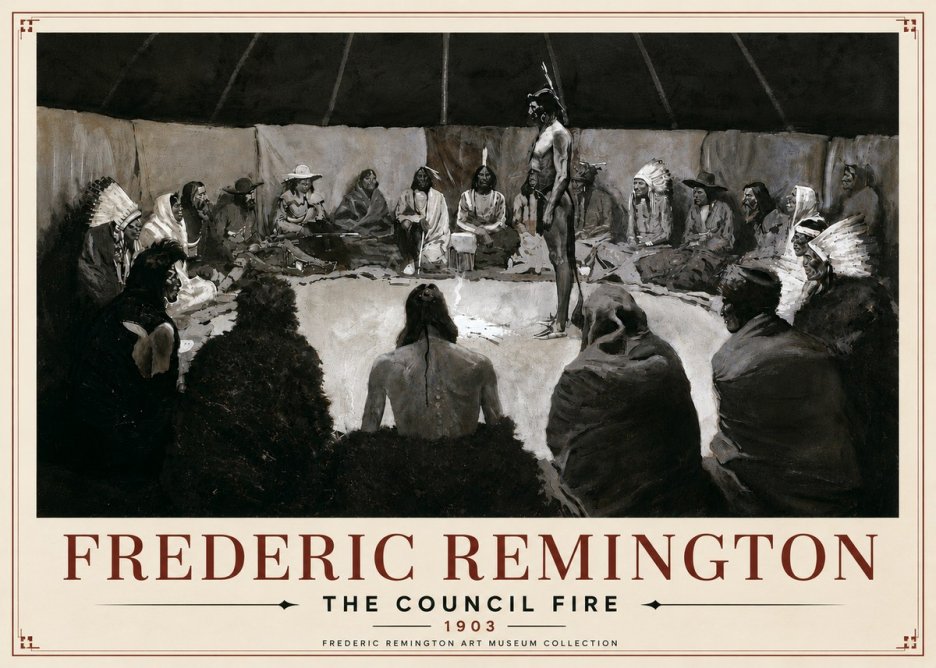 Frederic Remington The Council Fire II No6 - Juliste