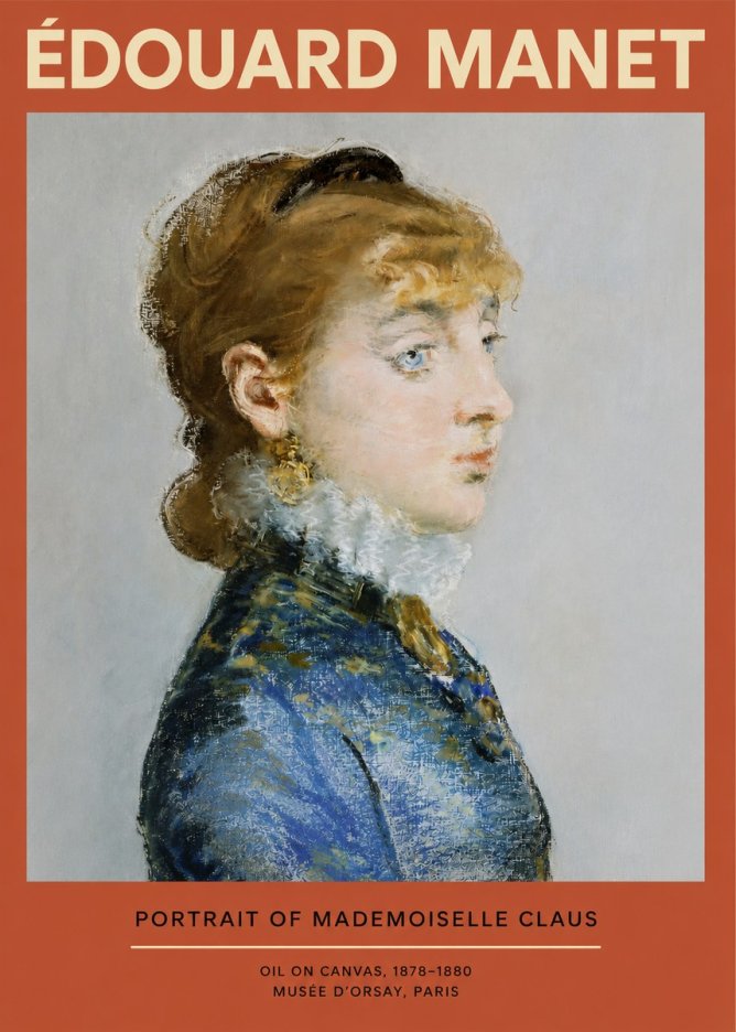 Édouard Manet Portrait of Mademoiselle Claus No2 - Juliste