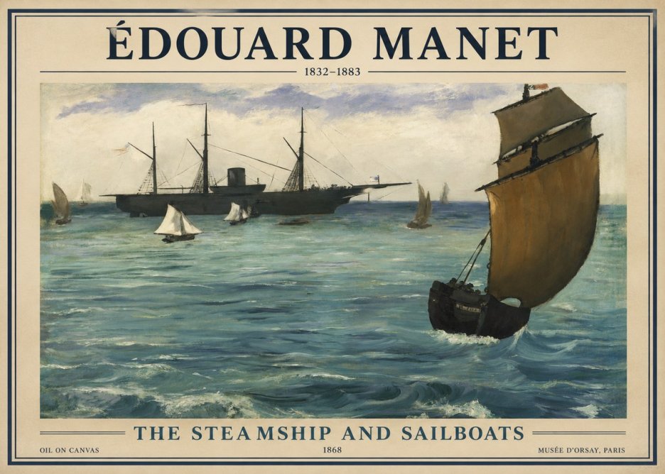 Édouard Manet At Sea No2 - Juliste