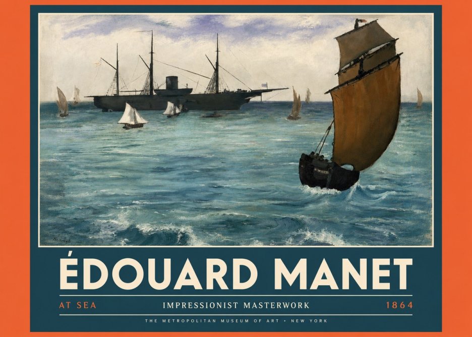 Édouard Manet At Sea No4 - Juliste
