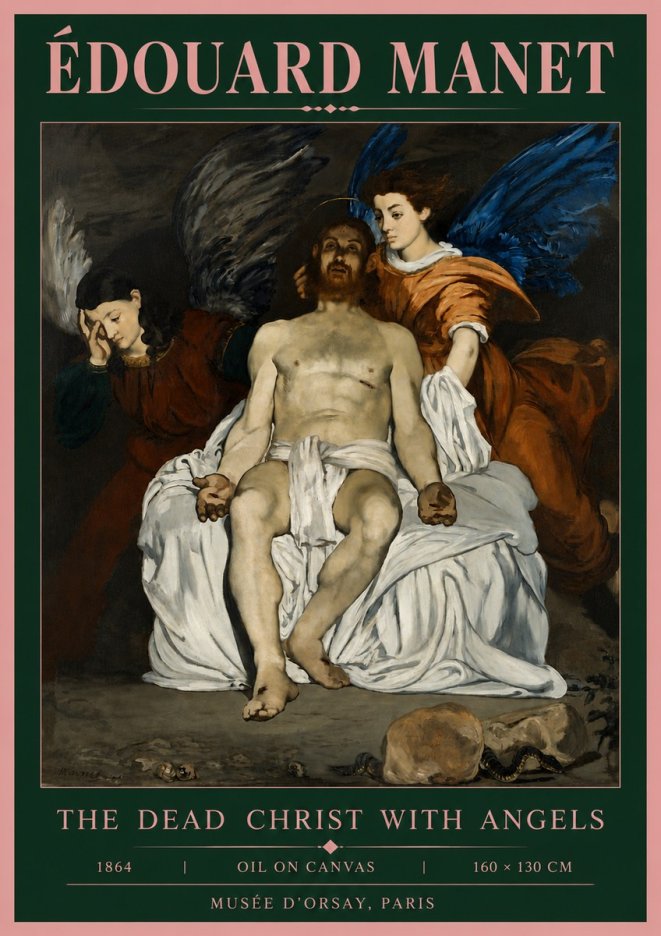 Édouard Manet The Dead Christ with Angels No5 - Juliste