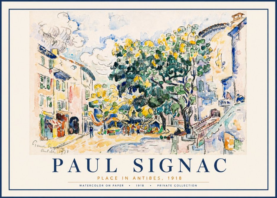 Signac Place in Antibes, 1918 No5 - Juliste