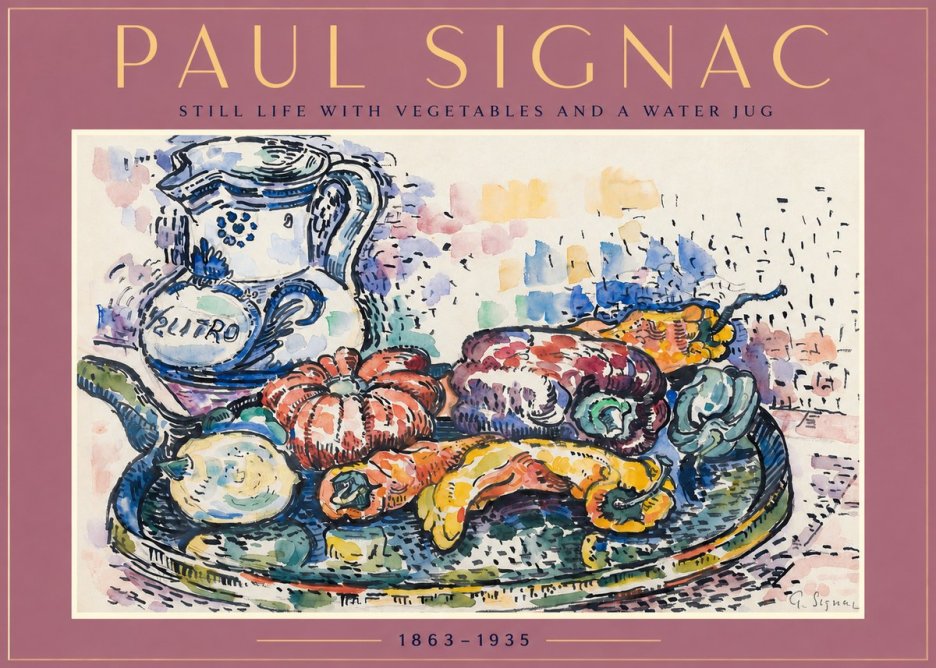 Signac Still Life with Vegetables and a Water Jug No2 - Juliste