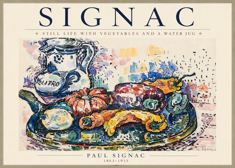 Signac Still Life with Vegetables and a Water Jug No4 - Juliste