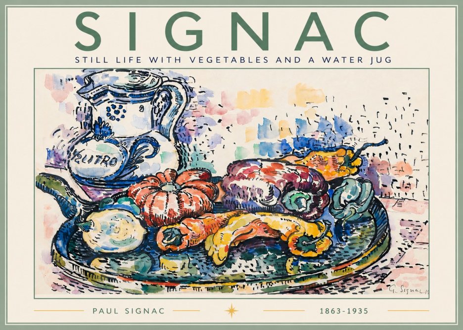 Signac Still Life with Vegetables and a Water Jug No6 - Juliste