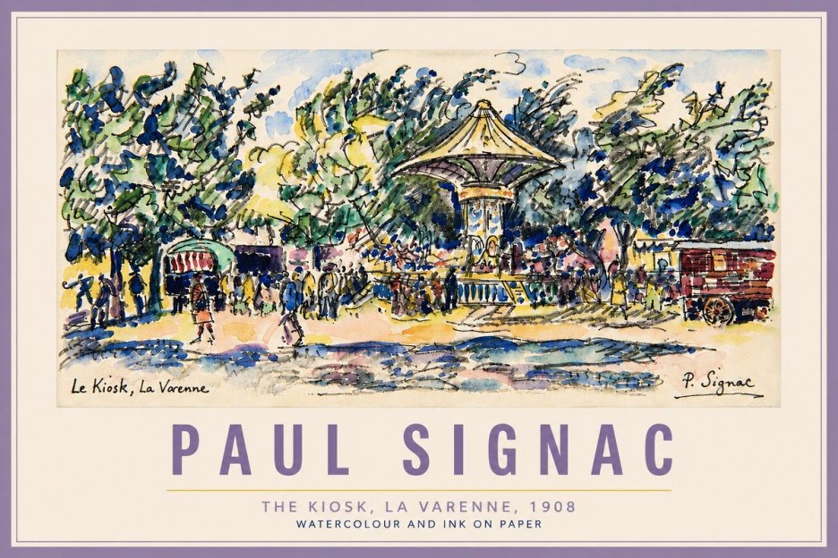 Signac The Kiosk, La Varenne, 1908 No6 - Juliste