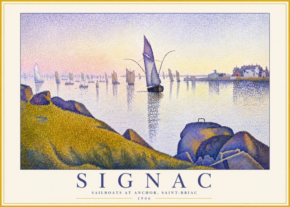 Signac Sailboats at Anchor, Saint-briac No6 - Juliste