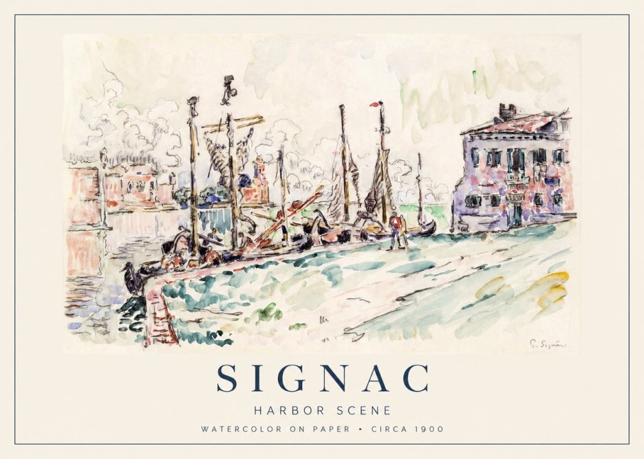 Signac Harbor Scene No1 - Juliste