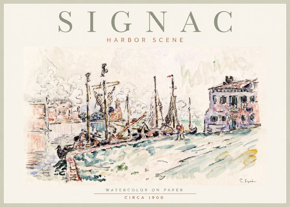 Signac Harbor Scene No6 - Juliste