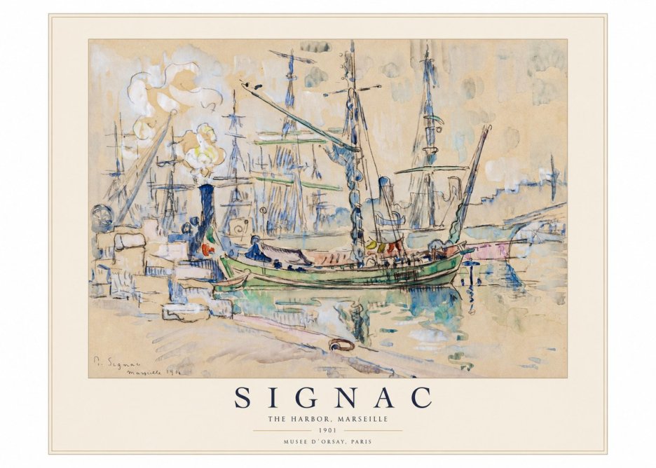 Signac The Harbor, Marseille No1 - Juliste