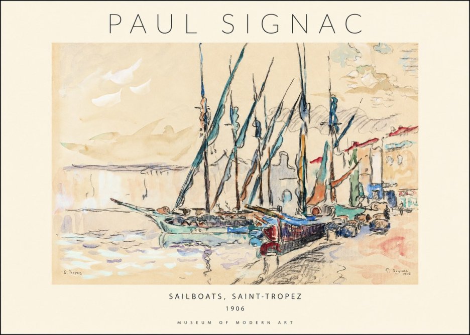 Signac Sailboats, Saint-tropez No1 - Juliste