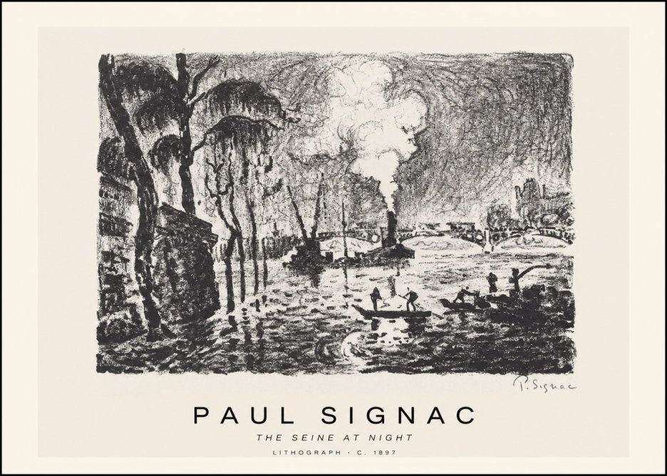 Signac The Seine at Night No1 - Juliste