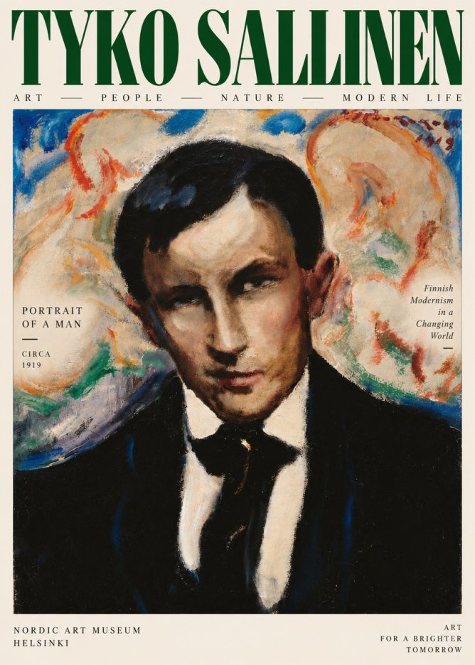 Tyko Sallinen Portrait of a Man II No4 - Juliste
