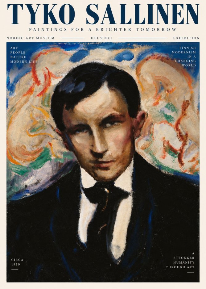 Tyko Sallinen Portrait of a Man II No6 - Juliste