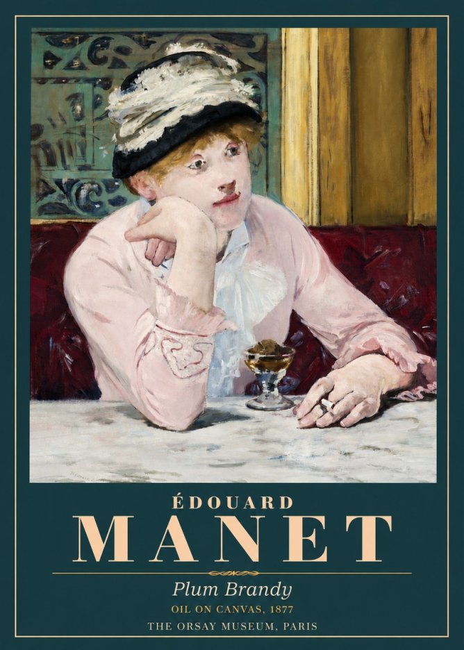 Édouard Manet Plum Brandy No3 - Juliste