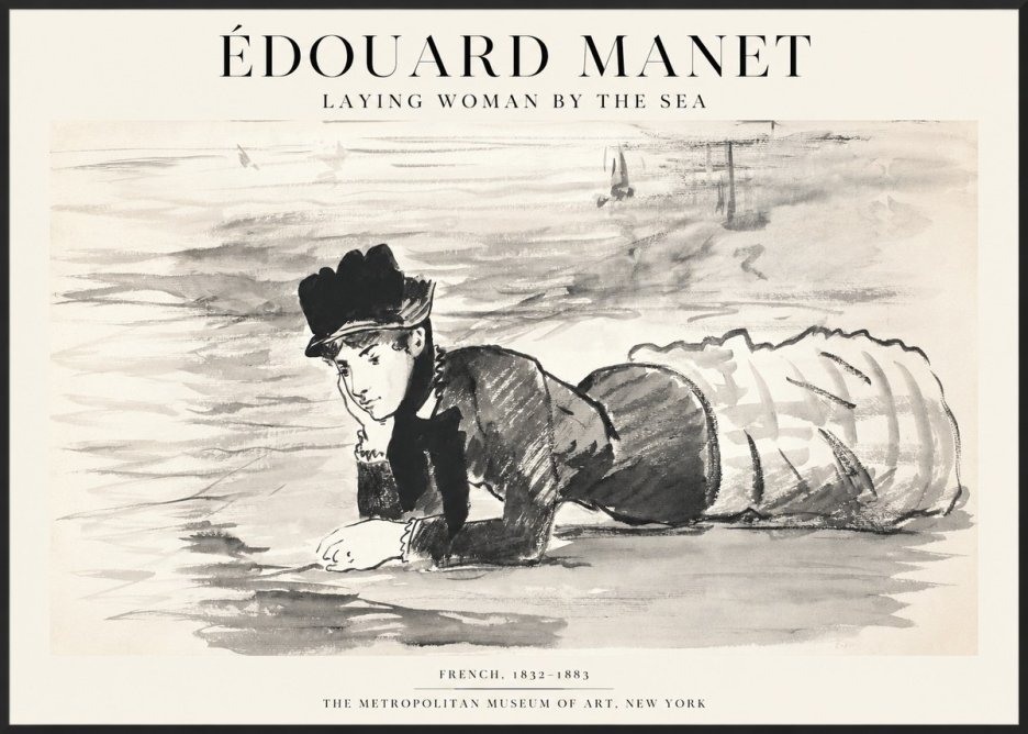 Édouard Manet Laying Woman by the Sea No1 - Juliste