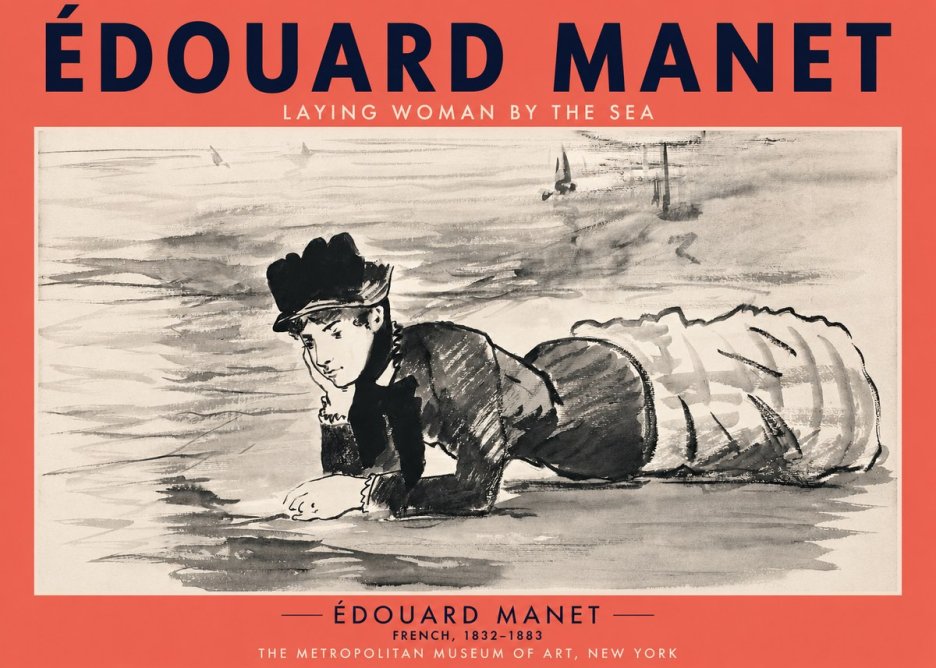 Édouard Manet Laying Woman by the Sea No2 - Juliste