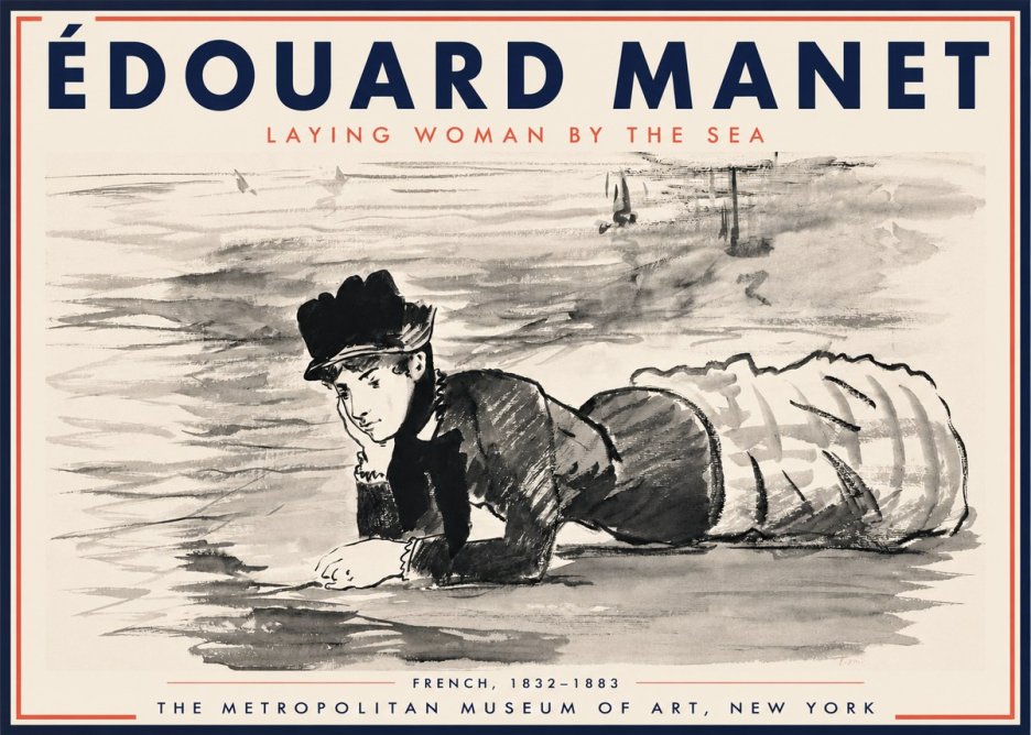 Édouard Manet Laying Woman by the Sea No3 - Juliste