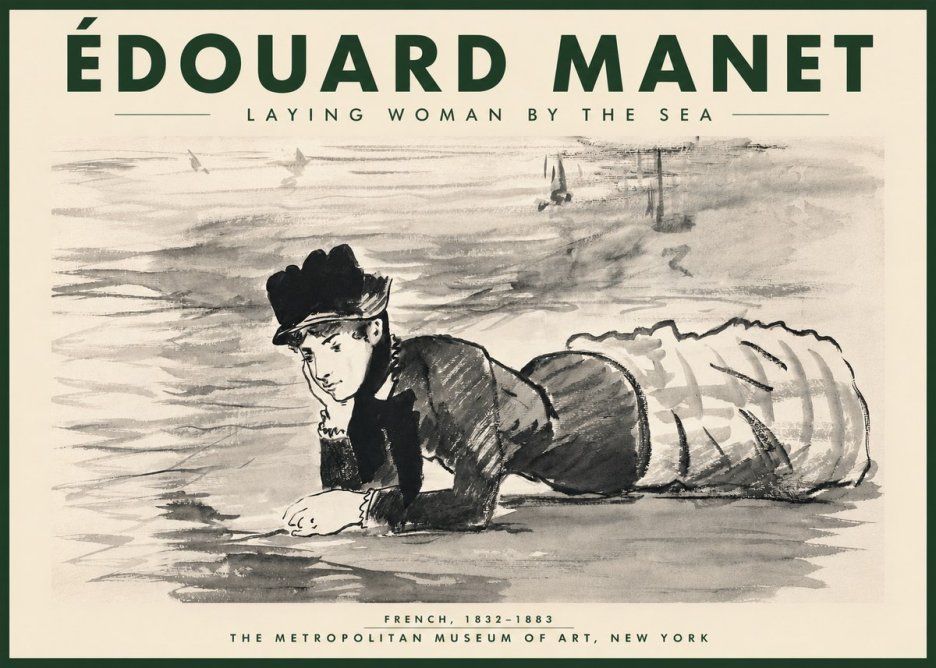 Édouard Manet Laying Woman by the Sea No4 - Juliste