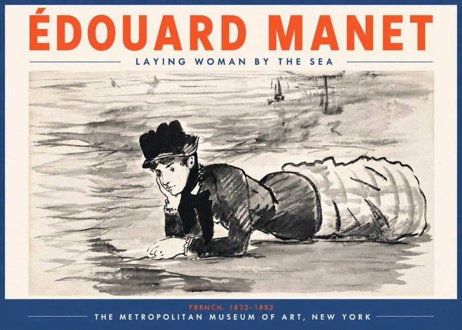 Édouard Manet Laying Woman by the Sea No5 - Juliste