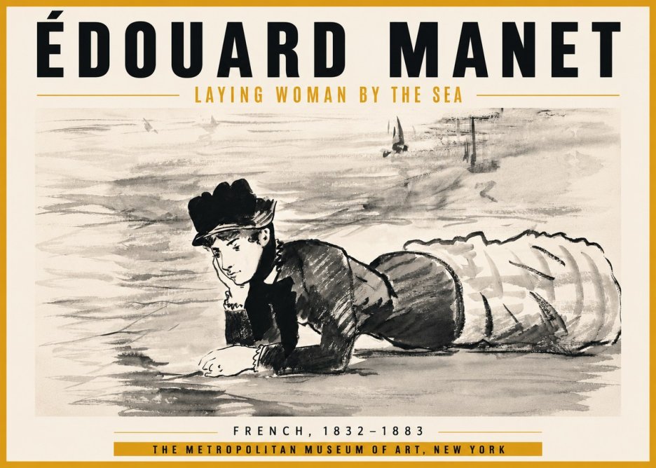 Édouard Manet Laying Woman by the Sea No6 - Juliste
