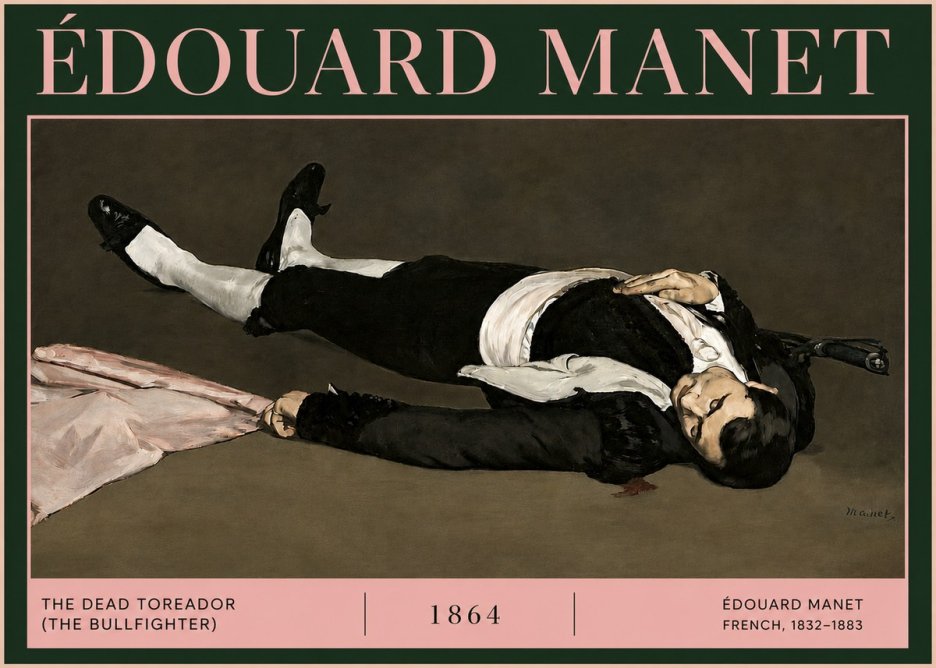 Édouard Manet The Dead Toreador (the Bullfighter) No4 - Juliste