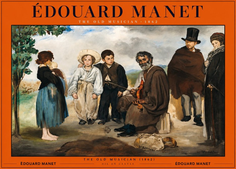 Édouard Manet The Old Musician - 1862 No2 - Juliste