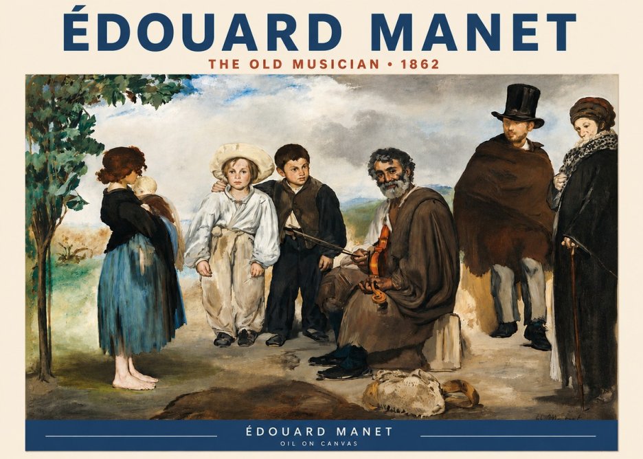 Édouard Manet The Old Musician - 1862 No3 - Juliste