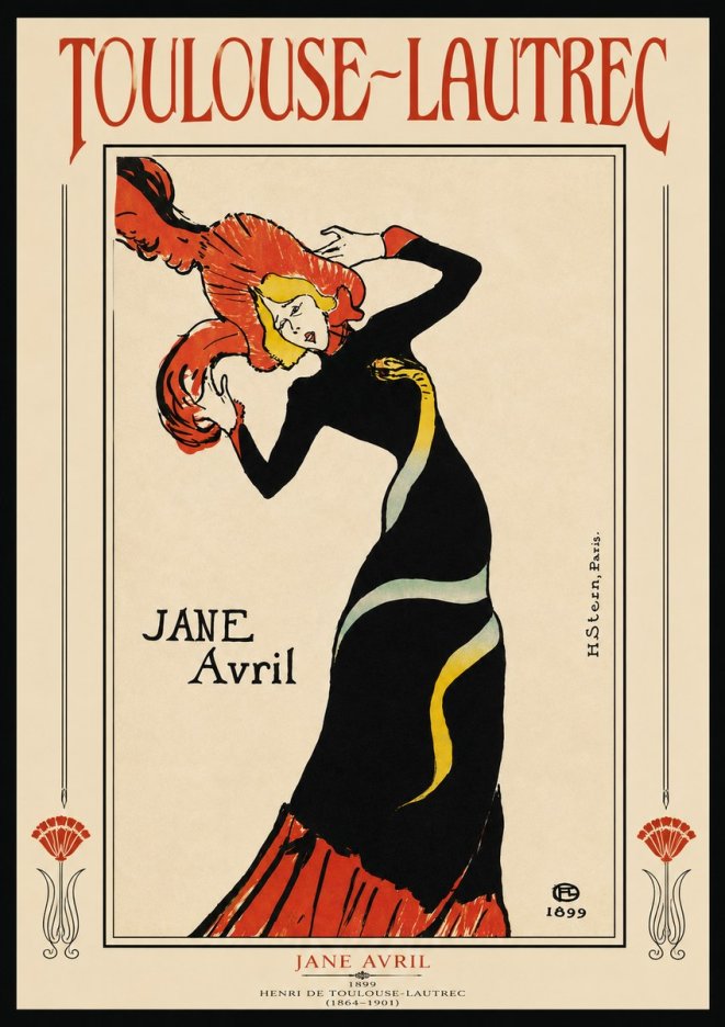 Toulouse-Lautrec Jane Avril I No3 - Juliste
