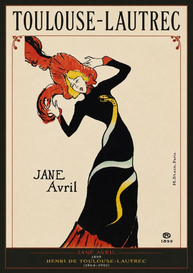 Toulouse-Lautrec Jane Avril I No4 - Juliste