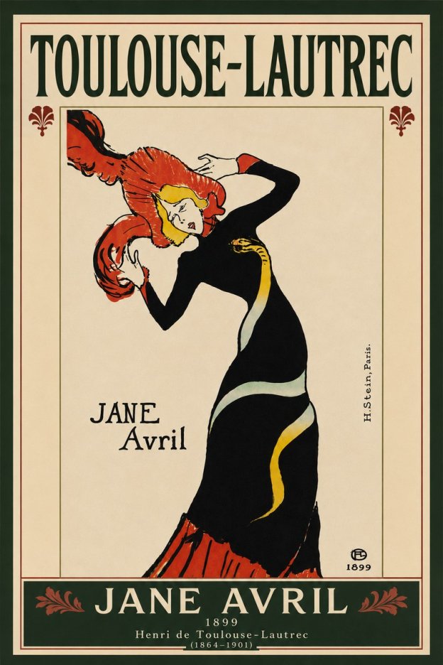 Toulouse-Lautrec Jane Avril I No6 - Juliste