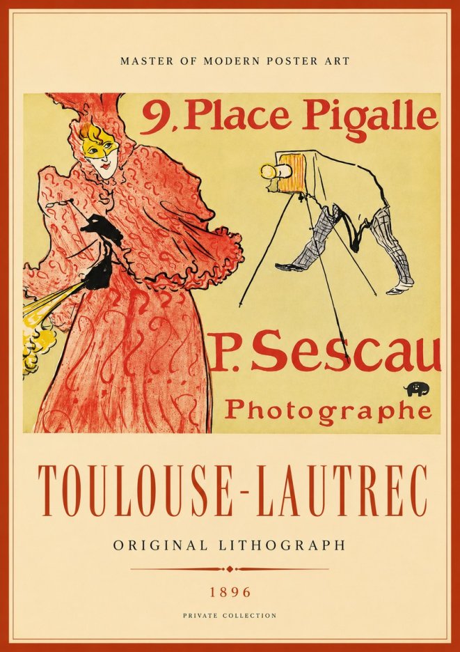 Toulouse-Lautrec 9. Place Pigalle No2 - Juliste