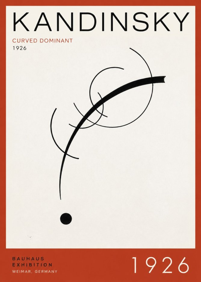 Kandinsky Curved Dominant No3 - Juliste