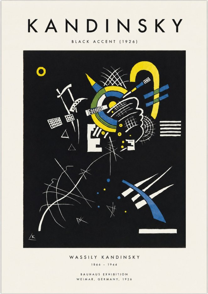 Kandinsky Black Accent (1926) No1 - Juliste
