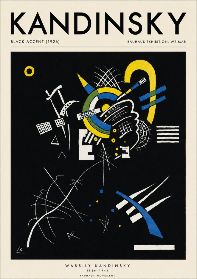 Kandinsky Black Accent (1926) No3 - Juliste