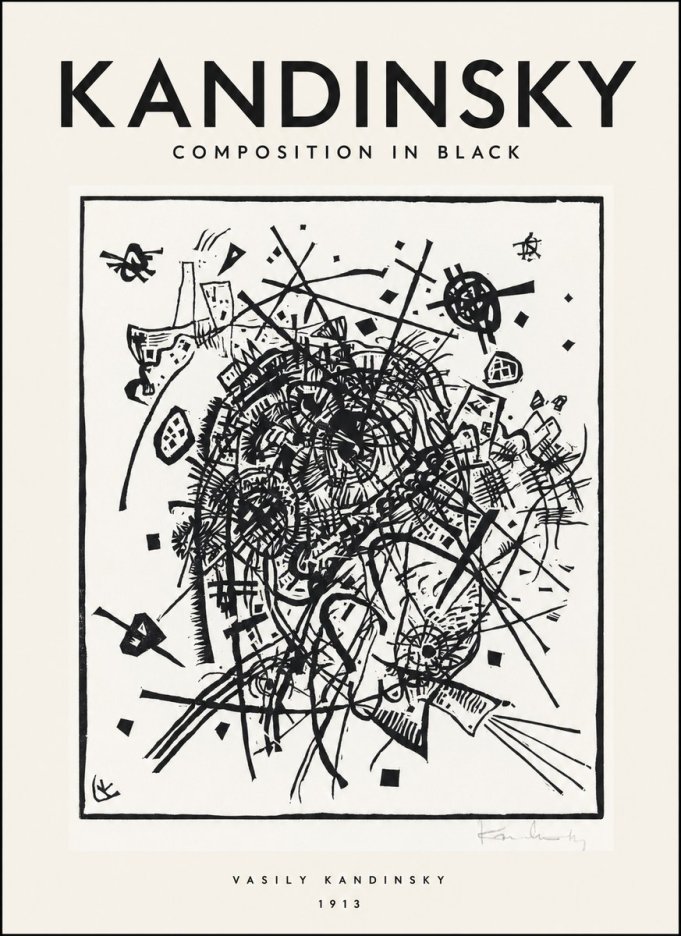 Kandinsky Composition in Black No1 - Juliste