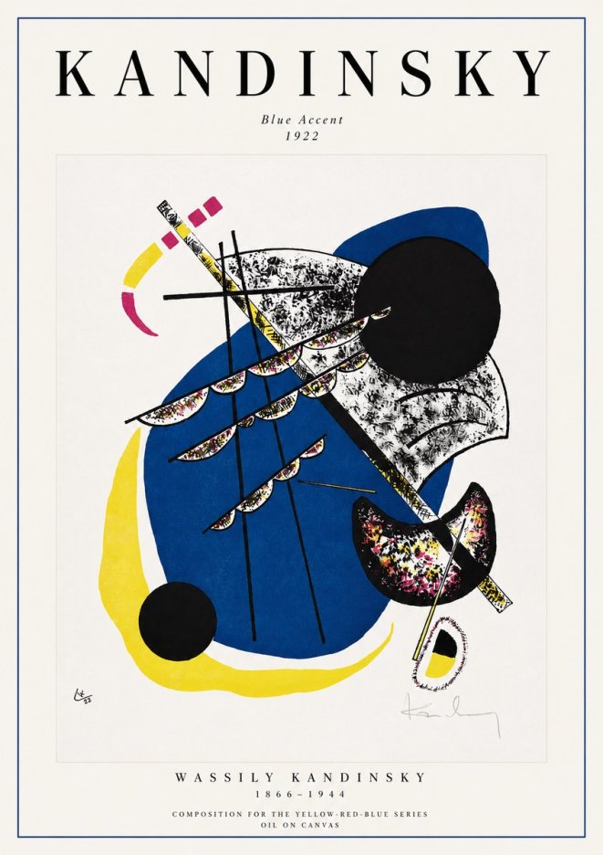 Kandinsky Blue Accent No2 - Juliste