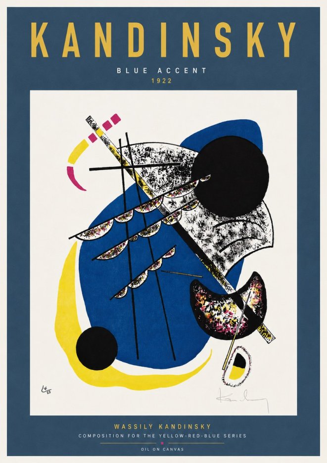 Kandinsky Blue Accent No3 - Juliste