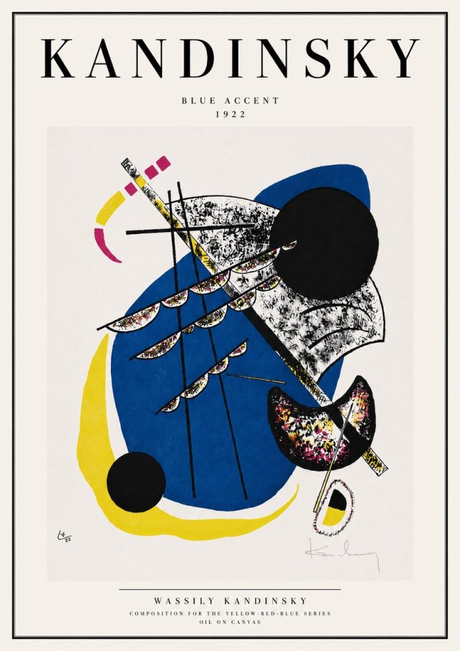 Kandinsky Blue Accent No4 - Juliste