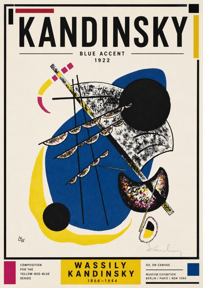Kandinsky Blue Accent No5 - Juliste