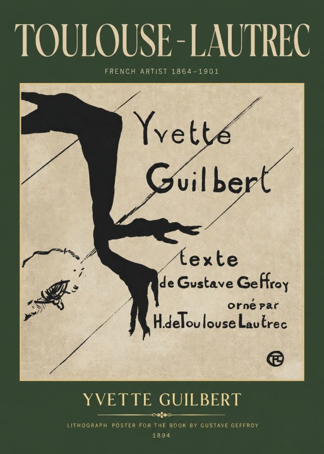 Toulouse-Lautrec Yvette Guilbert No2 - Juliste