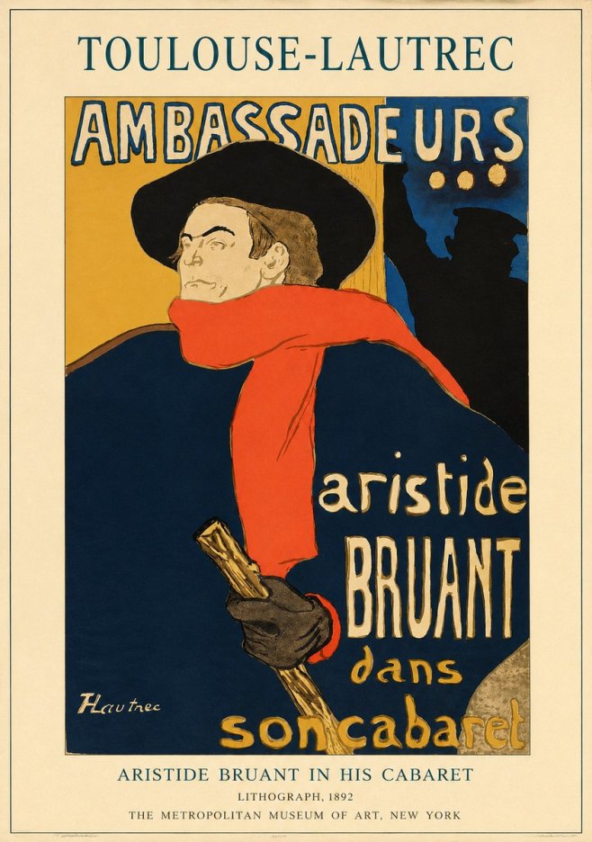 Toulouse-Lautrec Aristide Bruant in His Cabaret I No1 - Juliste