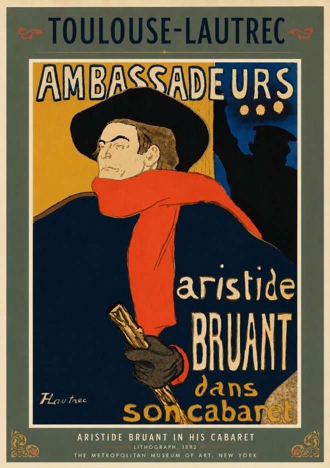 Toulouse-Lautrec Aristide Bruant in His Cabaret I No5 - Juliste