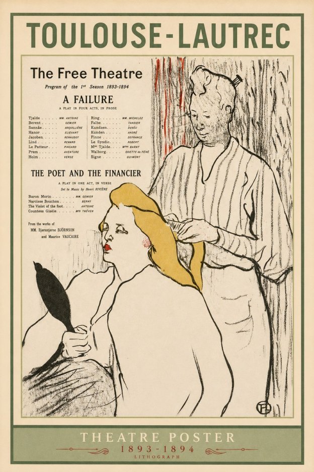 Toulouse-Lautrec Le Théâtre Libre - Une Faillite / Le Poète Et Le Financier No2 - Juliste