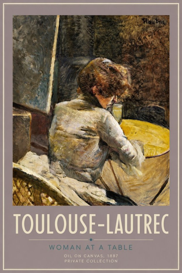 Toulouse-Lautrec Woman at a Table No2 - Juliste