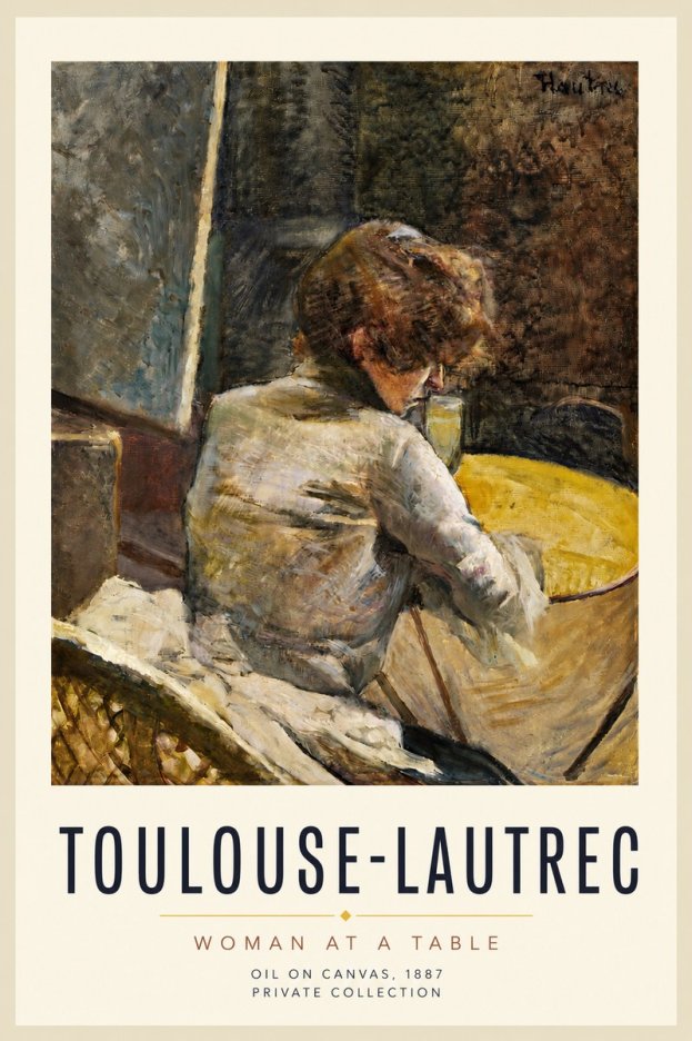 Toulouse-Lautrec Woman at a Table No3 - Juliste